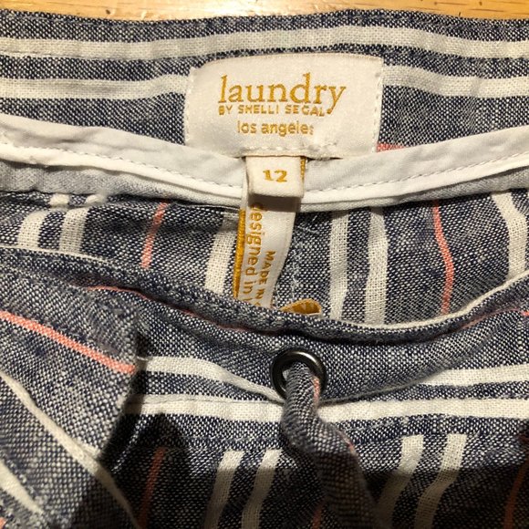 Laundry By Shelli Segal Women's Striped Linen-Blend Pants - Picture 6 of 9